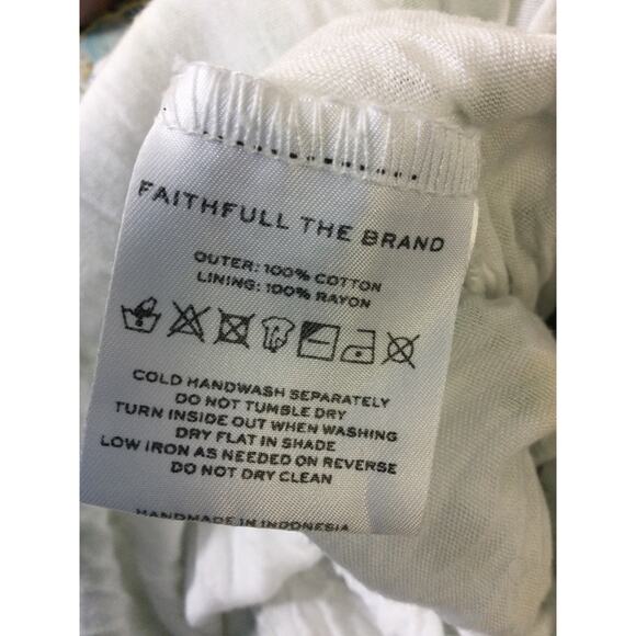 Faithfull the Brand SZ 4 S white Floral Short Sleeve Floral Midi Dress used B23 - Picture 7 of 7